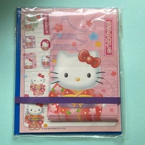 Vintage Sanrio Hello Kitty - Kimono stationary letter set -1999
